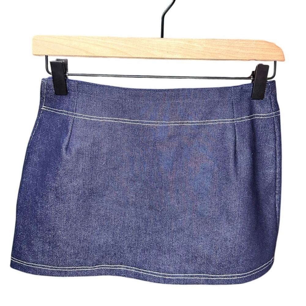 MaisonCleo Micro Mini Skirt Denim Blue Size XS/S‎